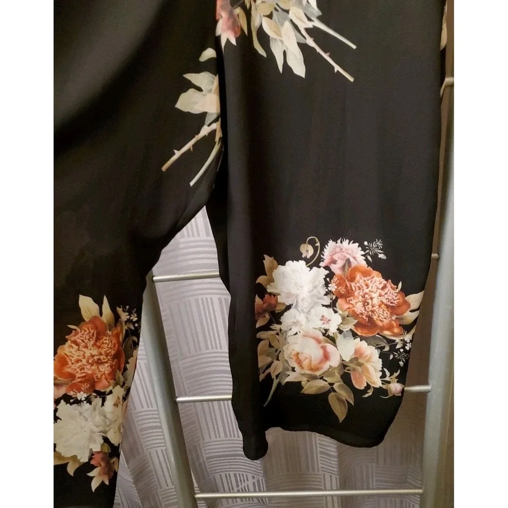 Flora‎ by Flora Nikrooz Small Slip Sleep Romper Jumper Black Floral Romantic